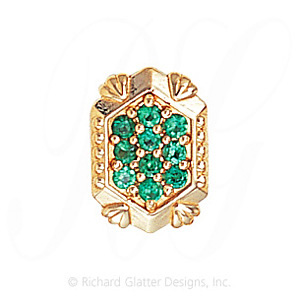 GS537 E - 14 Karat Gold Emerald Slide 